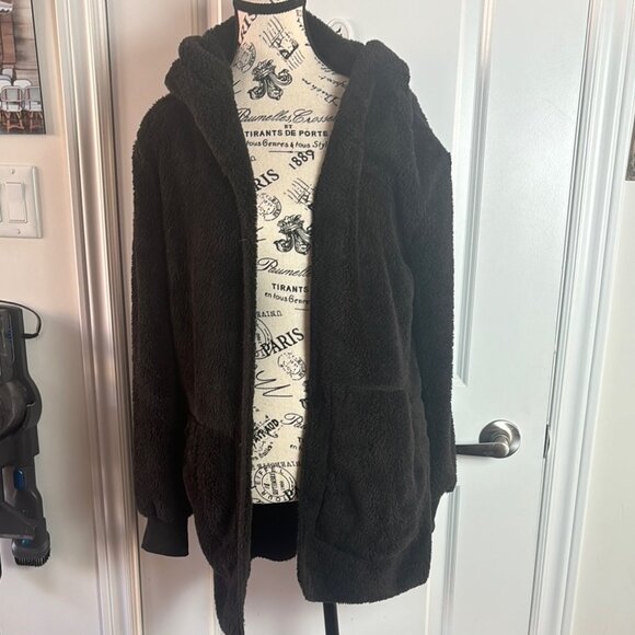 Zilcremo Black Fuzzy Jacket Size Small - Picture 3 of 9